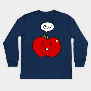 Red Apple Saying Ew Kids Long Sleeve T-Shirt